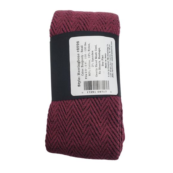 Herringbone 80% Cotton Tights Small Burgundy Wine B.ella New Pattern Cozy Warm - Picture 4 of 5